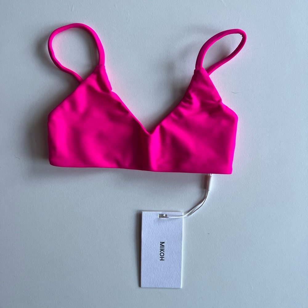 MIKOH MINI Haipo Basic Scoop Top in Pop Pink NWT